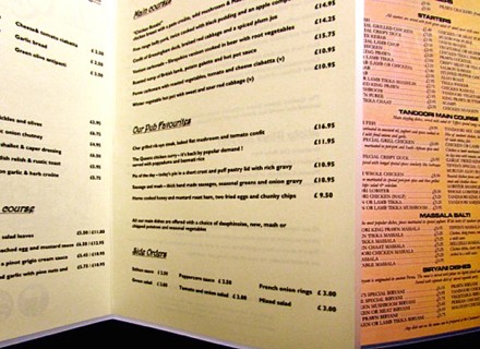online printed menus